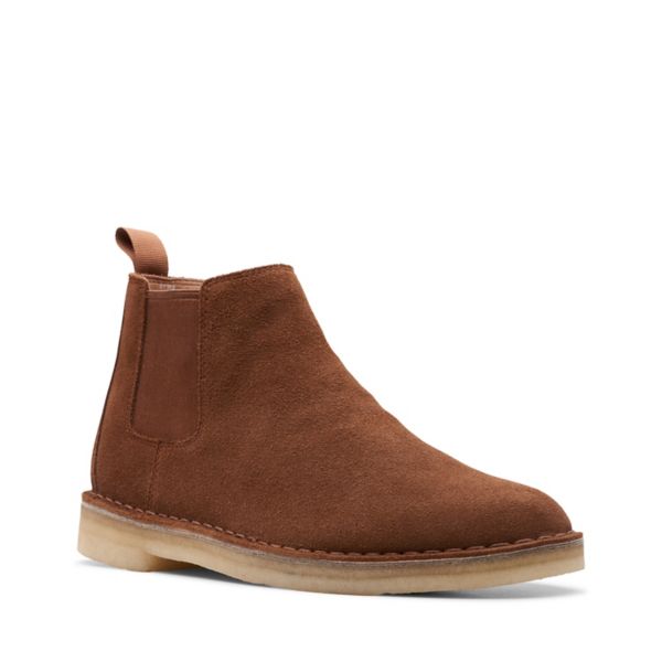 Clarks Mens Desert Chelsea Chelsea Boots Cola Suede | UK-3671529